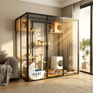 <span class=keywords><strong>Cabane</strong></span> pour chat de conception européenne avec toit incliné anti-pluie, matériaux sûrs non toxiques, assemblage personnalisé pour villa pour animaux de compagnie haut de gamme - Product Image 4