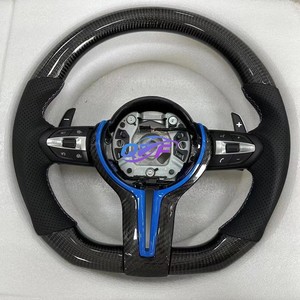 Volante de fibra de carbono de cuero <span class=keywords><strong>M</strong></span> Performance compatible con F30 F32 F10 F20 F07 F01 <span class=keywords><strong>E46</strong></span> E60 E90 M3 M4 M5 M7 coche de nueva generación - Product Image 3