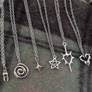 Y2K Flail Fire Heart <strong>Teeth</strong> Pendant Necklace for Women Men Charm Necklace Grunge Punk Fashion <strong>Jewelry</strong> - Product Image 1