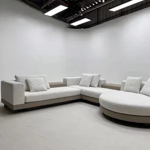 New Design Large Size Villa Comfort Sofa Living Room Furniture Modular Luxury Modern Velvet U Shape Sofa Leather Sectional Sofa