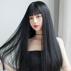 Couverture supérieure avant faite à la main Full Bang laine postiche franges de cheveux humains - Product Image 1