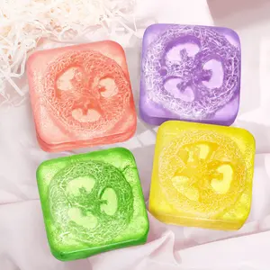 Custom Organic Luffa Soap Bar Body Face Hand Bath Cleaning Toilet Soaps Handmade Beauty Exfoliating Bar Aloe Luffa Soap