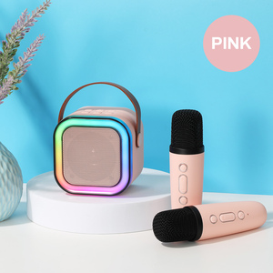 Loa karaoke mini di động sạc lại được K12 với 2 micro, quà Giáng sinh cho trẻ em, loa Bluetooth không dây với micro nhỏ - Product Image 3