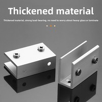 Support de fixation en alliage d'aluminium électroplaqué en forme de U pour verre trempé de toilettes, clip de fixation pour cloison