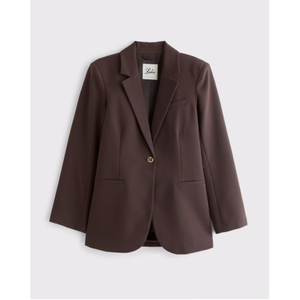 LEDUO Dark Brown Velour Woven Single Knot Solid Windproof Coat with Inner Pockets for <b>Women</b> - Product Image 1