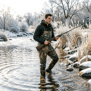 Senshuo Cuissardes de pêche et de <span class=keywords><strong>chasse</strong></span> camouflage imperméables, robustes, antidérapantes, avec bottes intégrées et bretelles - Product Image 6