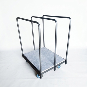 Chariot de transport robuste en acier 500 kg à plateforme ouverte avec rails moquettés, chariot à matelas, roulettes portables de 5 pouces pour outils - Product Image 1