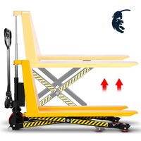 Chariot élévateur à palettes manuel à ciseaux 1 tonne, hauteur de levage 75 mm, roues en nylon, pieds antidérapants anti-basculement pour bateau