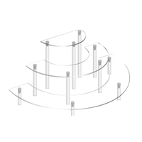 Présentoir à dessert demi-lune à 3 niveaux en acrylique transparent pour vitrine de magasin, support pour cupcakes et parfums