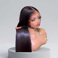 Perruques Lace Front Lisses en Cheveux Humains Remy Bruts, Sans Colle, Full HD Lace Front, Petite Taille, Cheveux Vierges Brésiliens et Indiens
