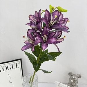 QYYM-515 7 Cabezas de Magnolia Qianxi, Flor Artificial de Navidad de Alta Calidad, Decoración Hecha a Mano para Ocasiones de Graduación - Product Image 1