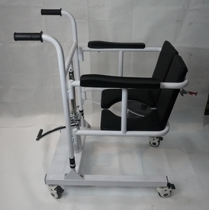 WCHT WCHT0122 Chaise roulante manuelle hydraulique robuste en acier au carbone pour transfert de patients, toilettes/portable-lavage portables, conception légère - Product Image 5