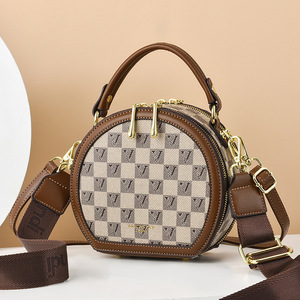 Nuevos Bolsos Redondos de Diseñador, Bolsos de Mano de Piel Sintética de Vacuno para Mujer, Bolsos de Hombro de PU de Buena Calidad para Dama - Product Image 5