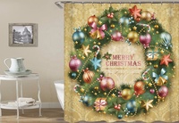 Rideau de douche de haute qualité, 1 pièce, ensemble motif de noël durable, rideau de douche