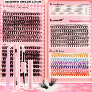 <span class=keywords><strong>Cils</strong></span> en grappe faits à la main D pour <span class=keywords><strong>volume</strong></span> intense 10D-20D, 32 rangées, en vrac, effet ruban, emballage personnalisé, faux vison Yiernuo - Product Image 5