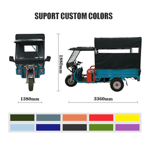 Haute qualité 2500W moteur 50 km/h vitesse Tuk Tuk Tricycle <span class=keywords><strong>moto</strong></span> 60V électrique cabine fermée Tricycle - Product Image 2