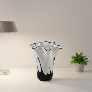Vase d'arrangement floral en verre coloré artisanal soufflé à la main, style <span class=keywords><strong>Murano</strong></span> moderne, avec finition émaillée, pour décorations d'intérieur, type céramique <span class=keywords><strong>de</strong></span> table - Product Image 5