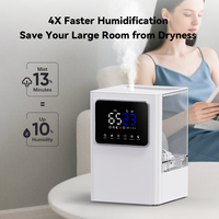 Humidificateur à ultrasons à remplissage par le haut, à brume chaude, à fonctionnement silencieux, avec humidistat intelligent, pour la maison, 6 L