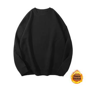 Sudadera con capucha de cuello de alta calidad para hombre, talla grande, informal, versátil, más felpa gruesa para invierno, punto de Color sólido al por mayor - Product Image 5