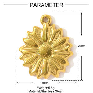 Acier inoxydable <span class=keywords><strong>Cosmos</strong></span> Fleur Pendentifs Violon Lampe Magique Coeur Serrure Sirène DIY Charmes Femmes Bijoux - Product Image 6