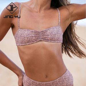 <b>Bikini</b> Manufacturer Beach Floral Ruffles and Pleats Super <b>Mini</b> <b>Bikini</b> Custom Luxury Recycled Nylon Swimsuit Set - Product Image 3