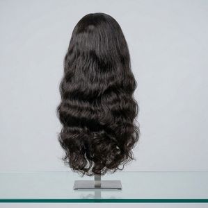 Perruque en cheveux humains ondulés longs noirs naturels, 100% cheveux vierges, haute densité, perruque à ondulations douces pour femmes, fournisseur en gros - Product Image 1