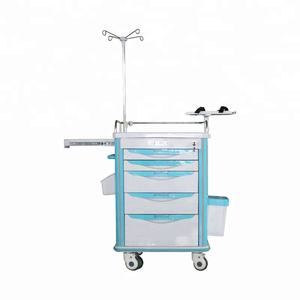 의료용 바퀴 ABS 및 금속 소재 응급 차량이있는 의료 의약품 트롤리 병원 가구 - Product Image 2