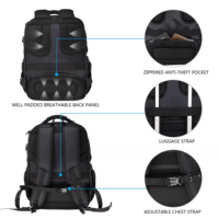 Sac à bandoulière de voyage pour ordinateur portable TSA Friendly avec port de charge USB pour ordinateur étanche