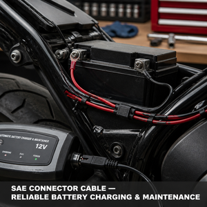 Câble de rallonge de batterie automobile 2 broches 14AWG SAE avec borne O-Ring, faisceau de câblage, fusible 10A 20A, conducteur en cuivre pur PVC 600MM - Product Image 5