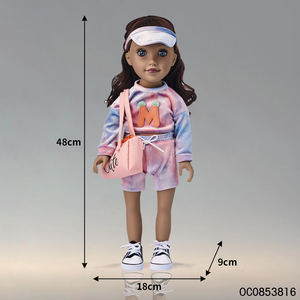 Mode 18 pouces mignon <span class=keywords><strong>noir</strong></span> poupées peluche ensemble pour filles bébé jouer jouet avec accessoires - Product Image 5