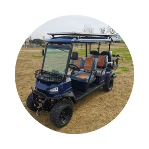 Solar panel charged 72V Lithium Battery AC Motor Powerful Golf Cart for hunting use buggy with electric winch for sale