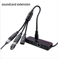 Cangkang Aluminium Paduan Kabel Nilon Terjalin 3 in 1 Type C Splitter PD60W Pengisian Cepat + Hub OTG Type C untuk Tablet Komputer Ponsel