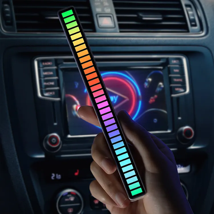 Amazon Hot Selling Smart RGB Voice Control Music Rhythm Lights Car Atmosphere USB Pickup Lights