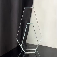 Trophée en verre optique transparent personnalisé avec logo imprimé UV pour récompenses honorifiques