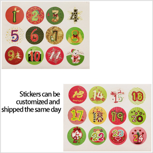 Calendario dell'Avvento con 24 Sacchetti Quadrati in Juta Numerati, Sacchetti Regalo Natalizi in Tessuto Fai-da-Te, Riutilizzabili ed Ecologici, Vendita all'Ingrosso - Product Image 3