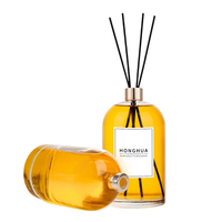 Bouteille diffuseur d'aromathérapie extra large de 1000 ml en verre transparent rond avec bouchon pour emballage de parfum d'intérieur de luxe