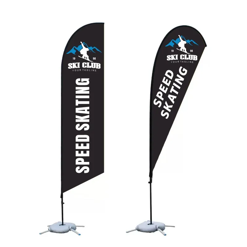 Event Outdoor Flying Beach Feather Flag Banner Double Side Speedskating Beach Flags