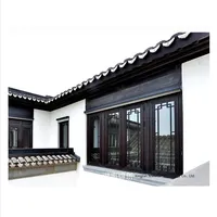 Fenêtre à battant en treillis chinois antique nouveau style de portes en alliage d'aluminium pour maisons modernes de style chinois cours fenêtre vintage