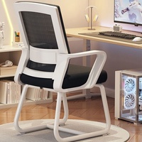 Chaise de bureau ergonomique en maille avec accoudoirs fixes et design moderne pour un confort de position assise prolongée à la maison, au bureau et en salle d'étude