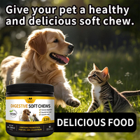 Ventes chaudes de friandises molles digestives pour animaux de compagnie avec enzymes, probiotiques et prébiotiques, nutrition naturelle pour chiens et chats