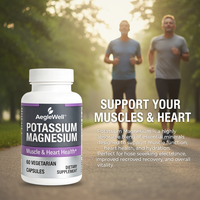 Aeglewell Potassium & Magnesium Mineral Capsules Berbahan Dasar Tumbuhan Vegetarian 60 Kapsul untuk Pemulihan Otot Kesehatan Jantung