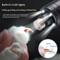 Nouvel ensemble de manucure électrique à trois lumières exclusif transfrontalier pour chats chiens polisseur d'ongles en plastique Durable pour animaux de compagnie toilettage élevé