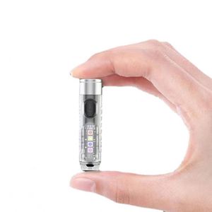 Mini Linterna LED de Llavero Recargable de Aleación de Aluminio, Portátil para Exteriores, Multifunción, Luz Lateral con Regulador de Intensidad, Color RGB - Product Image 1