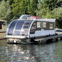 Nouveau Bateau-maison Remorquable de Luxe en Aluminium avec Moteur Hors-Bord 8m pour la Pêche et la Croisière, Bateau-maison Soudé