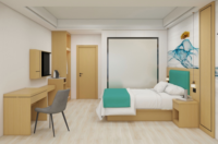 Ensemble de meubles de chambre d'hôtel, lit king-size moderne en panneaux de bois, sur mesure pour projets d'appartements et chambres d'hôtes 2 à 5 étoiles, usine OEM ODM