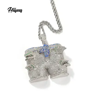 Factory supplier 14k gold jewelry 4PF dollar pendant necklace men iced out diamond rapper necklace