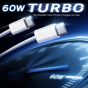 Factory Price Braided 60W Usb c to Usb c <strong>Cable</strong> Fast Charging Charger Pd 60w 3a Data Sync <strong>Cable</strong> for iphone 17 16 15pro Max - Product Image 4