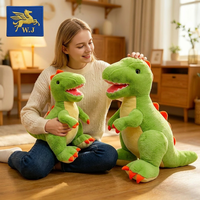 Peluche T-Rex verte personnalisée en gros, dinosaure en peluche doux de haute qualité avec rembourrage en coton PP, cadeau pour enfants OEM/ODM