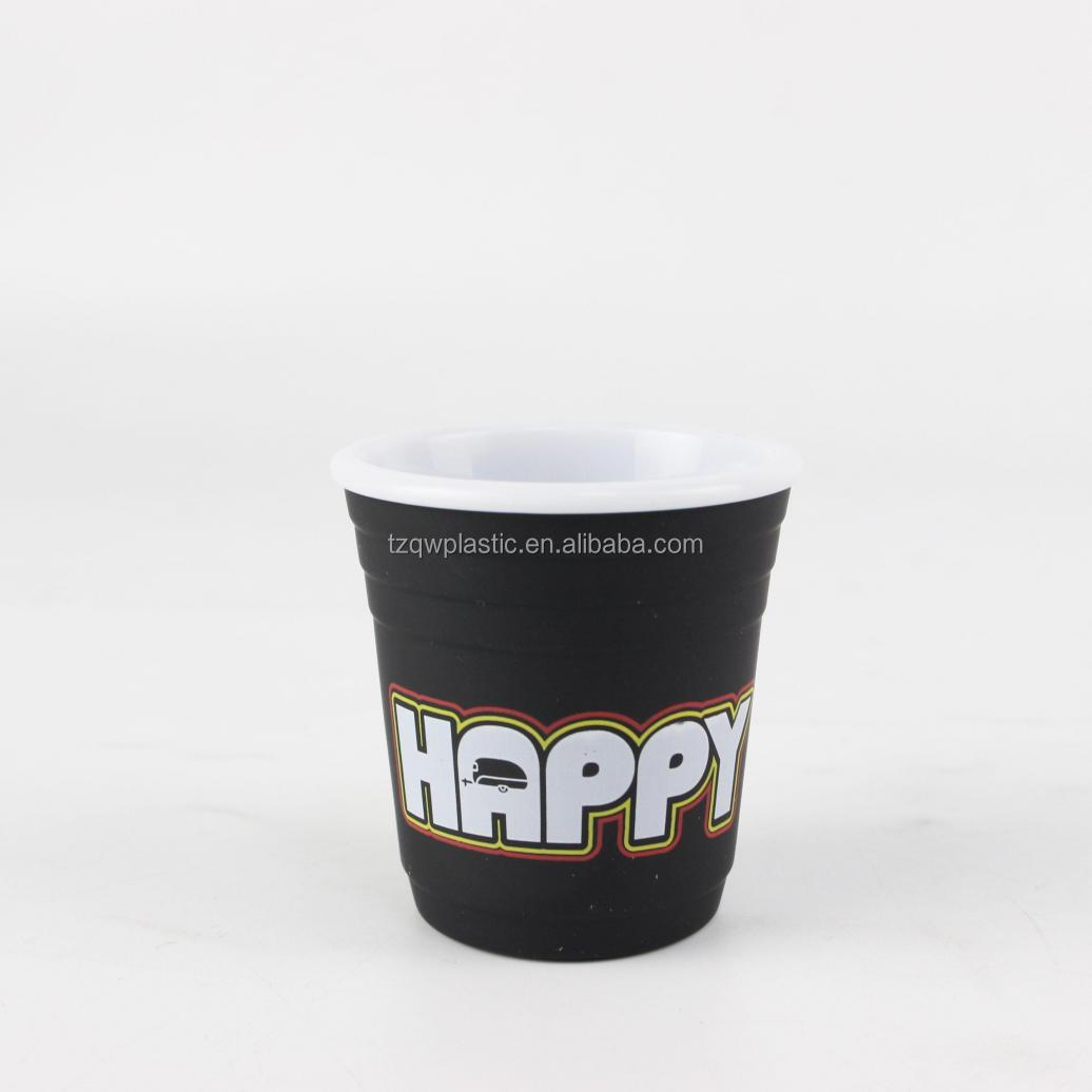 Black Matte Mini Cups 2oz Red  Party Cup Style Party Shot Glasses Plastic Jello Shooters