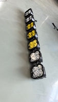 JOPOWER Nouvelle barre lumineuse LED carrée à 7 modules pour conduite tout-terrain avec kit DRL pour UTV ATV 4x4